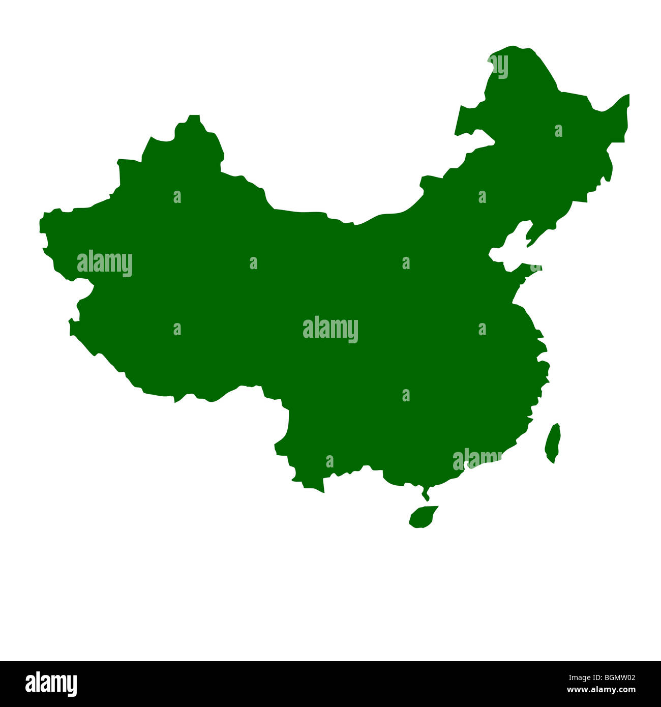 People's Republic of China map isolated on white background. Stock Photo