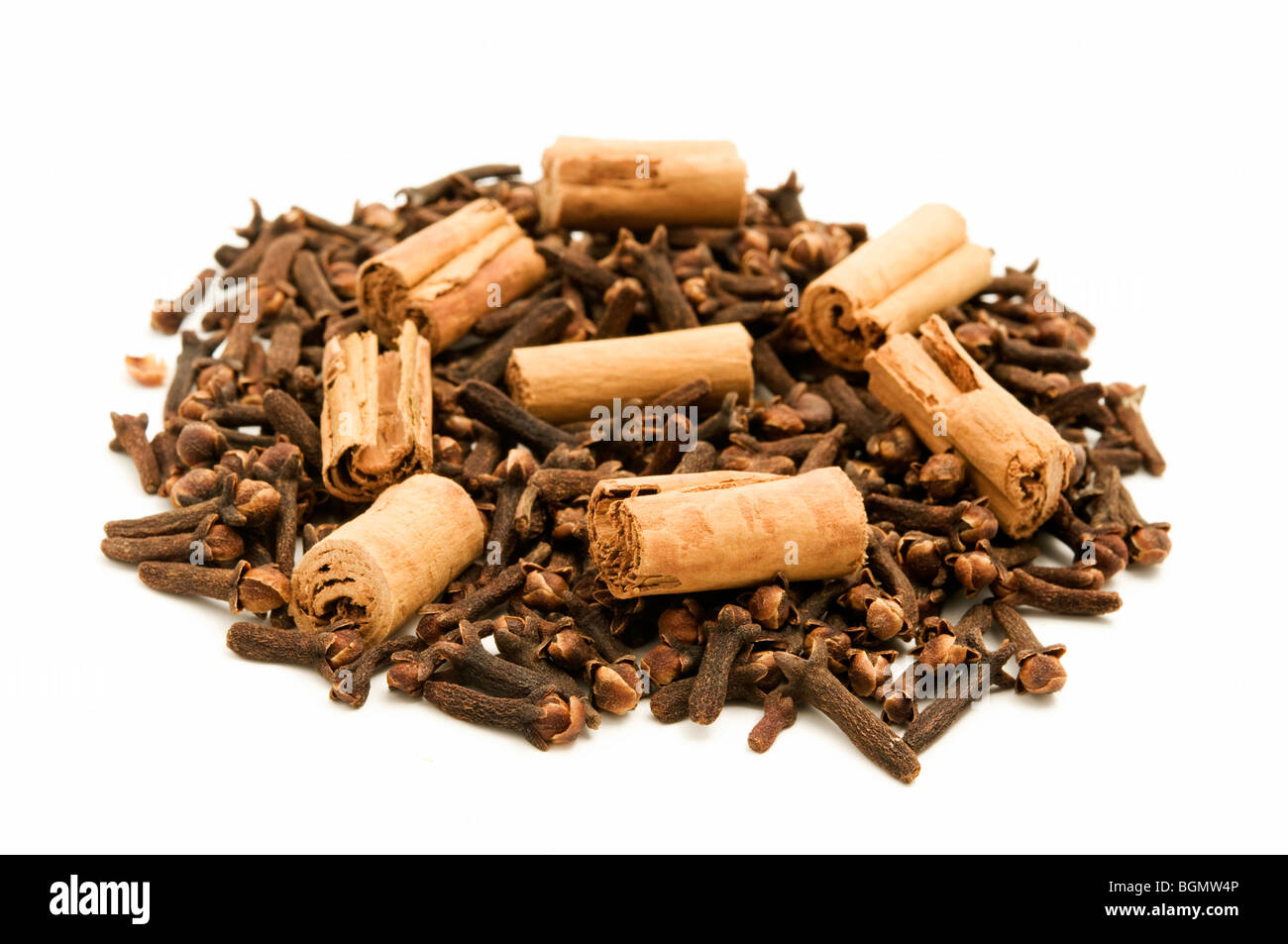 Cloves and Cinnamon on a white background Stock Photo Alamy