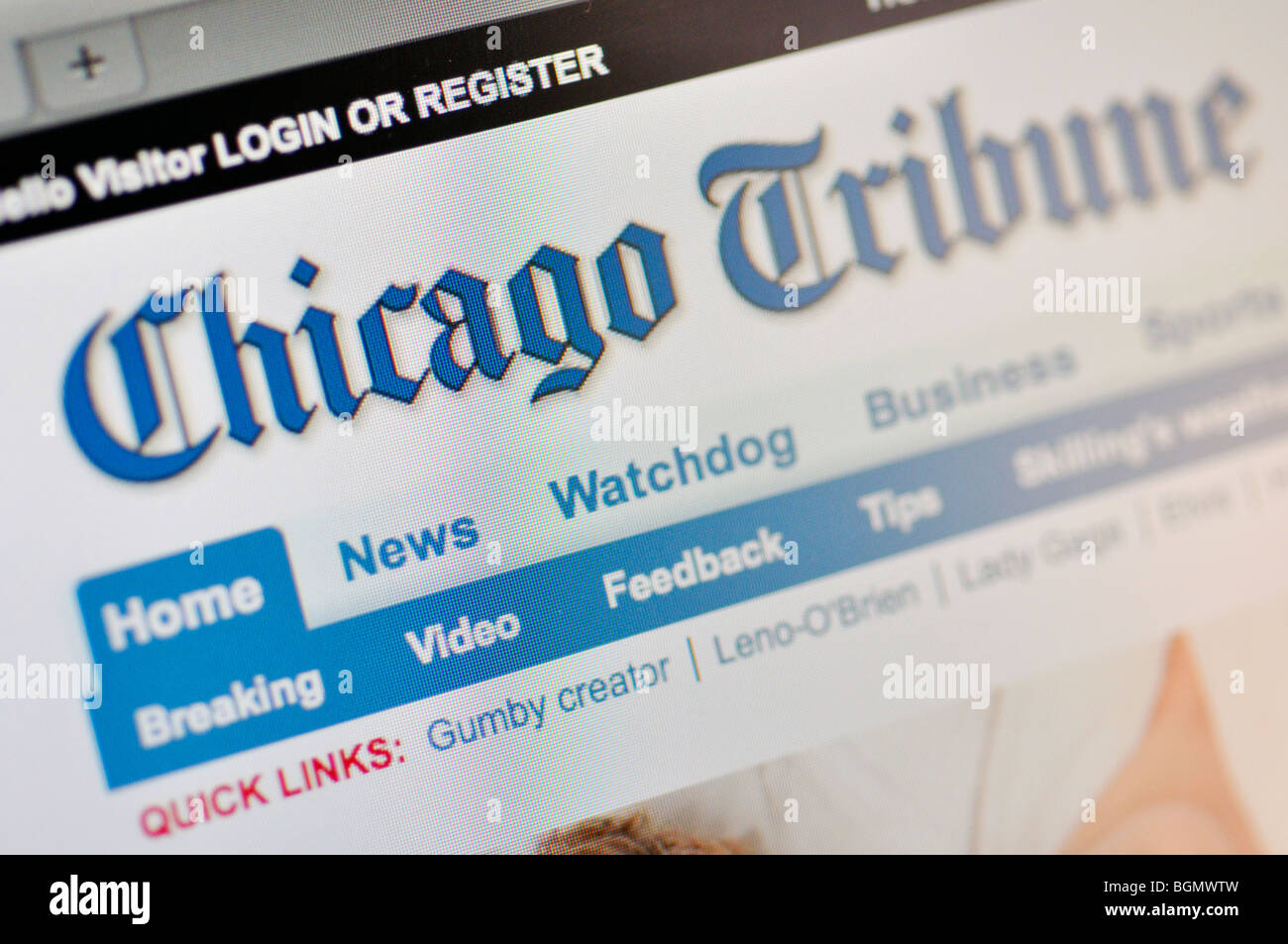 Chicago Tribune website Stock Photo Alamy