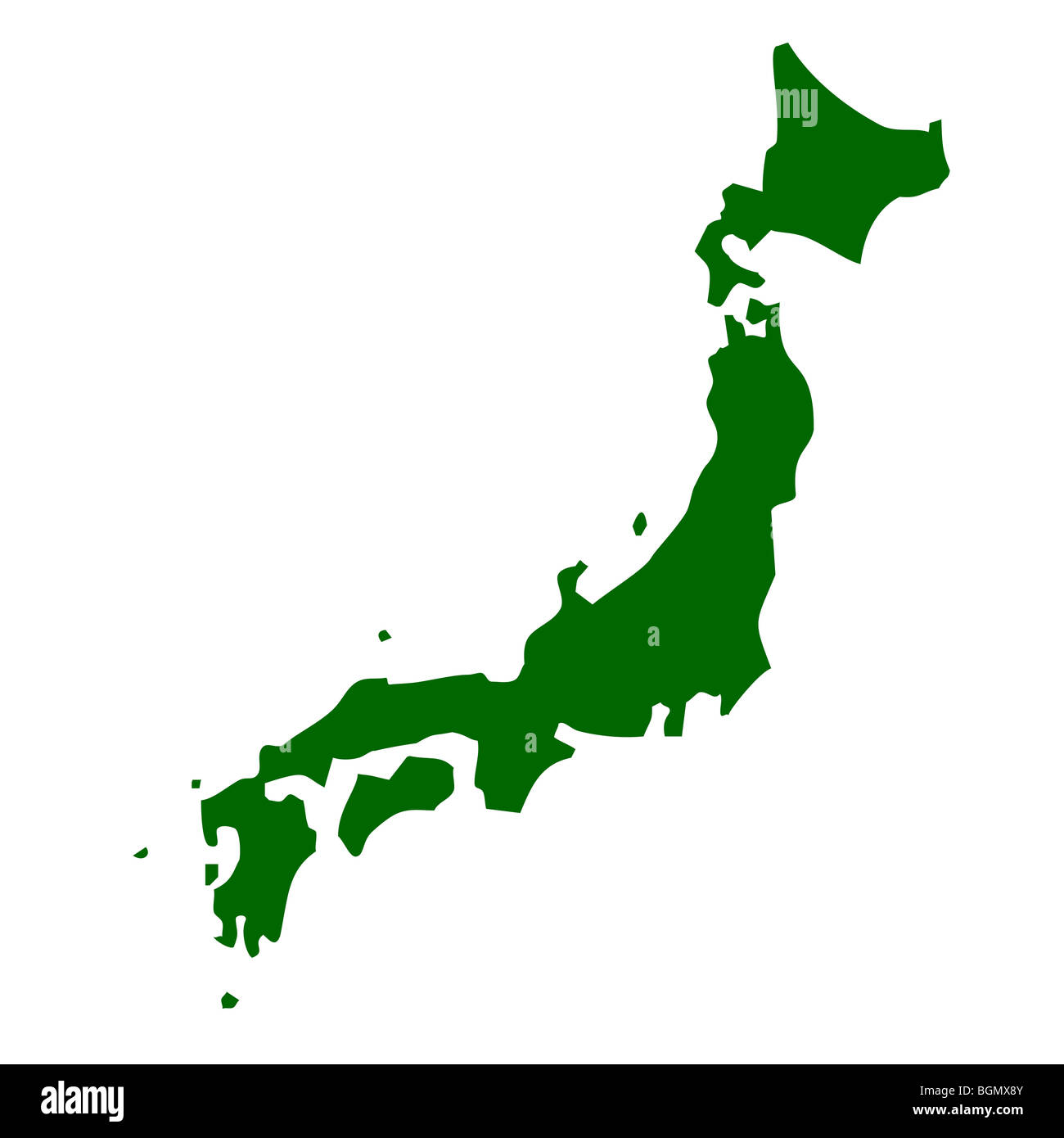 Japan map isolated on white background. Stock Photo