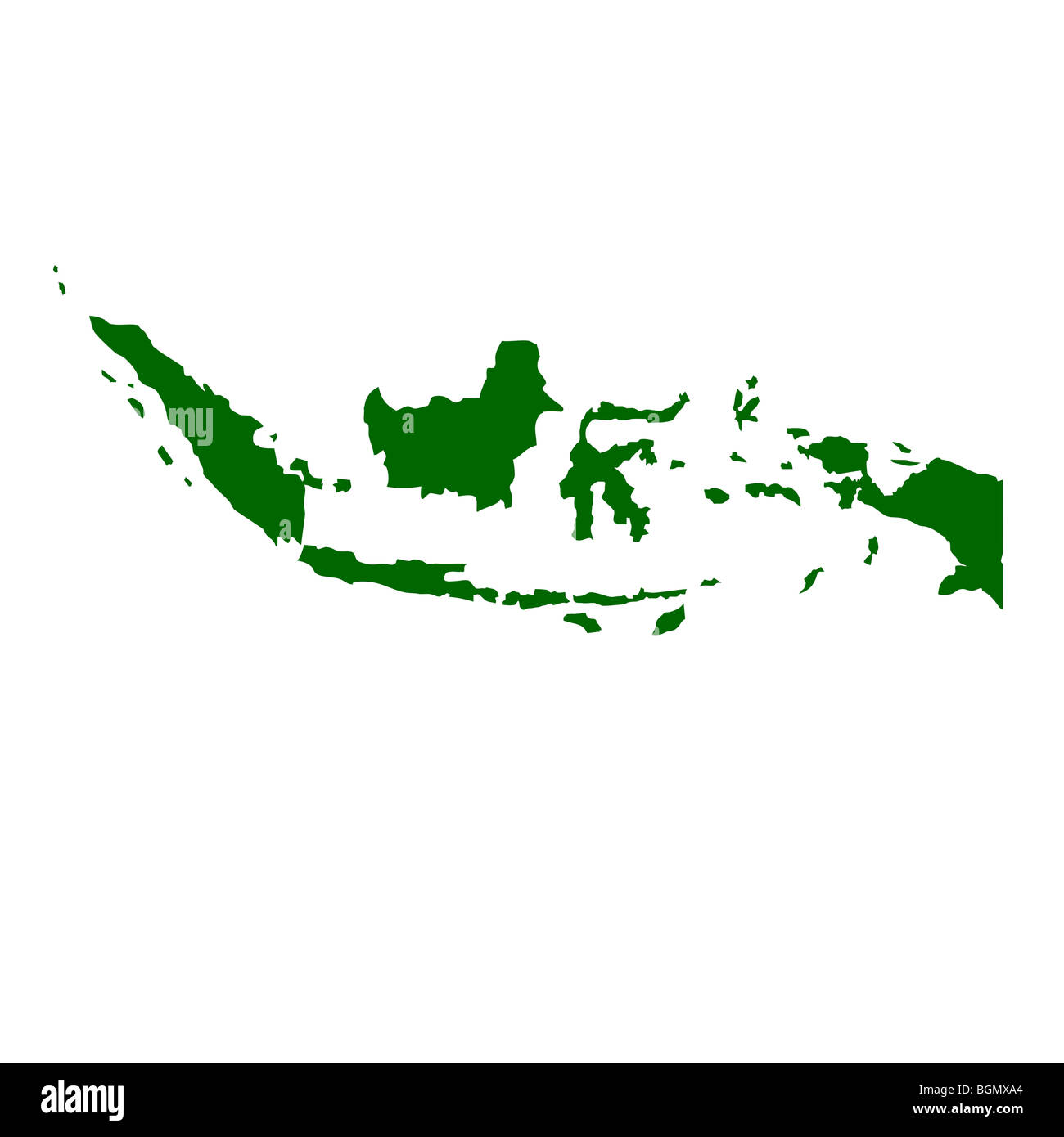 Indonesia map isolated on white background. Stock Photo