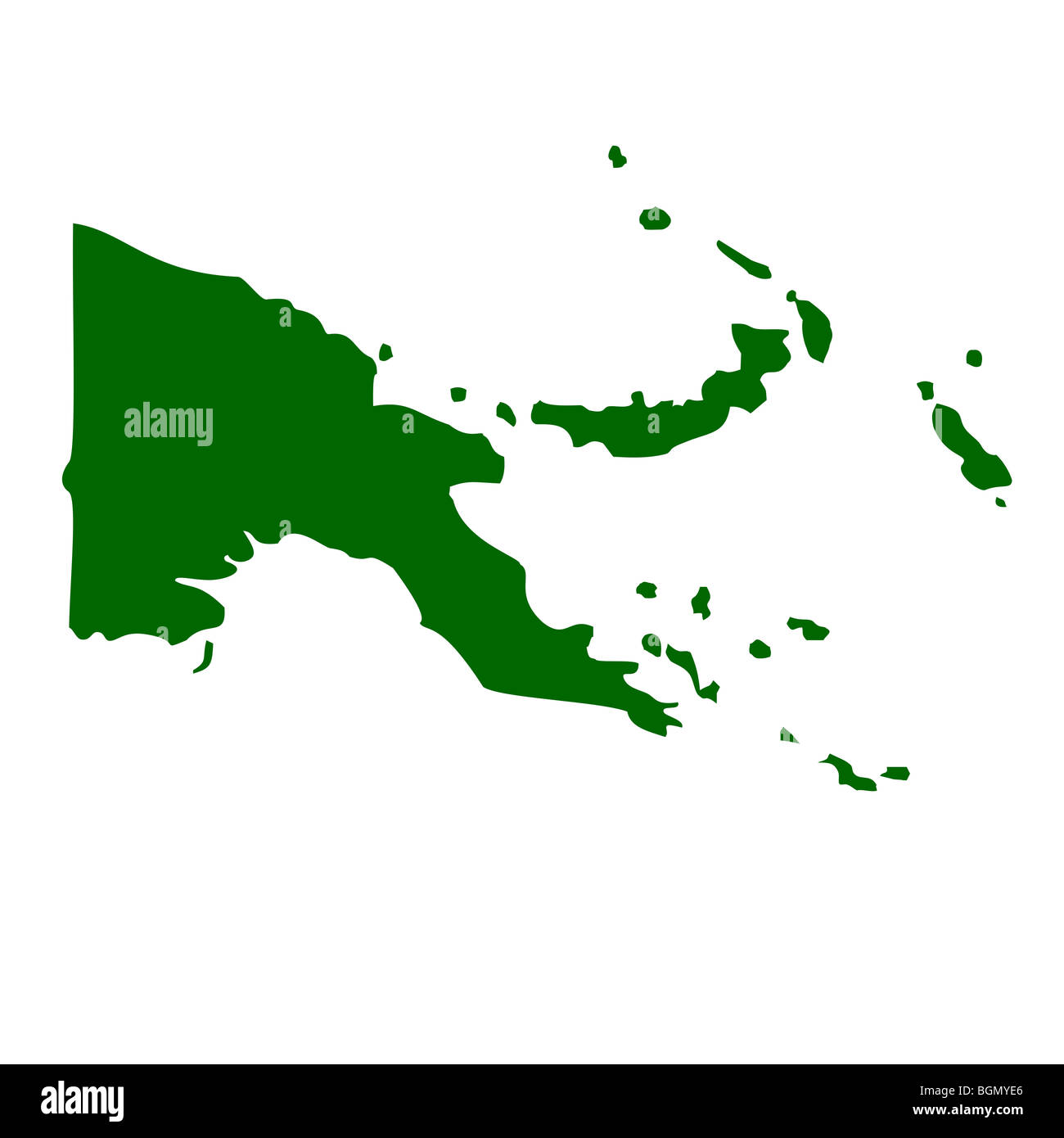 Papua New Guinea map isolated on white background Stock Photo - Alamy