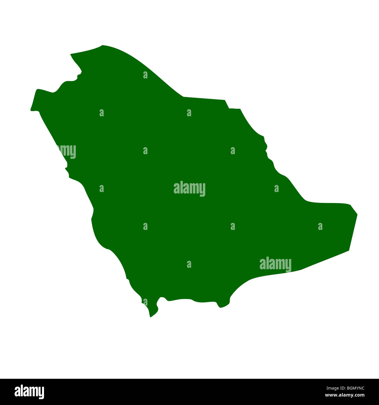 Saudi Arabia map isolated on white background. Stock Photo