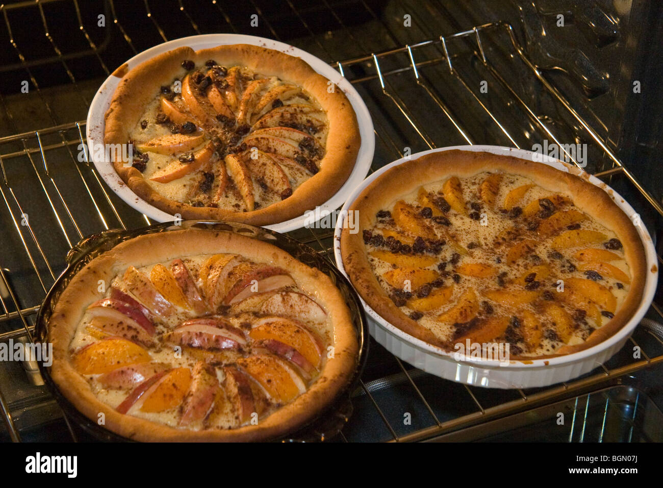 Kuchin Cake, made with bread dough pie shell and fruit with cream ...
