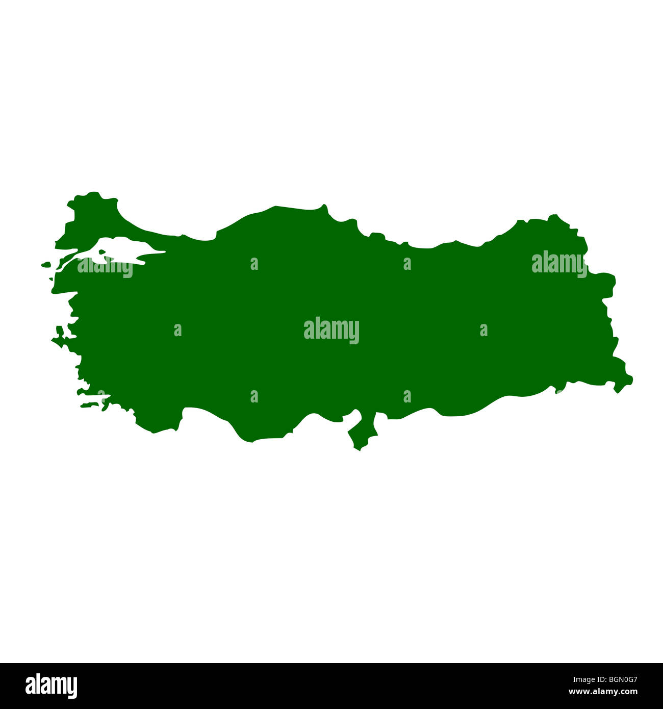 Turkey map isolated on white background. Stock Photo