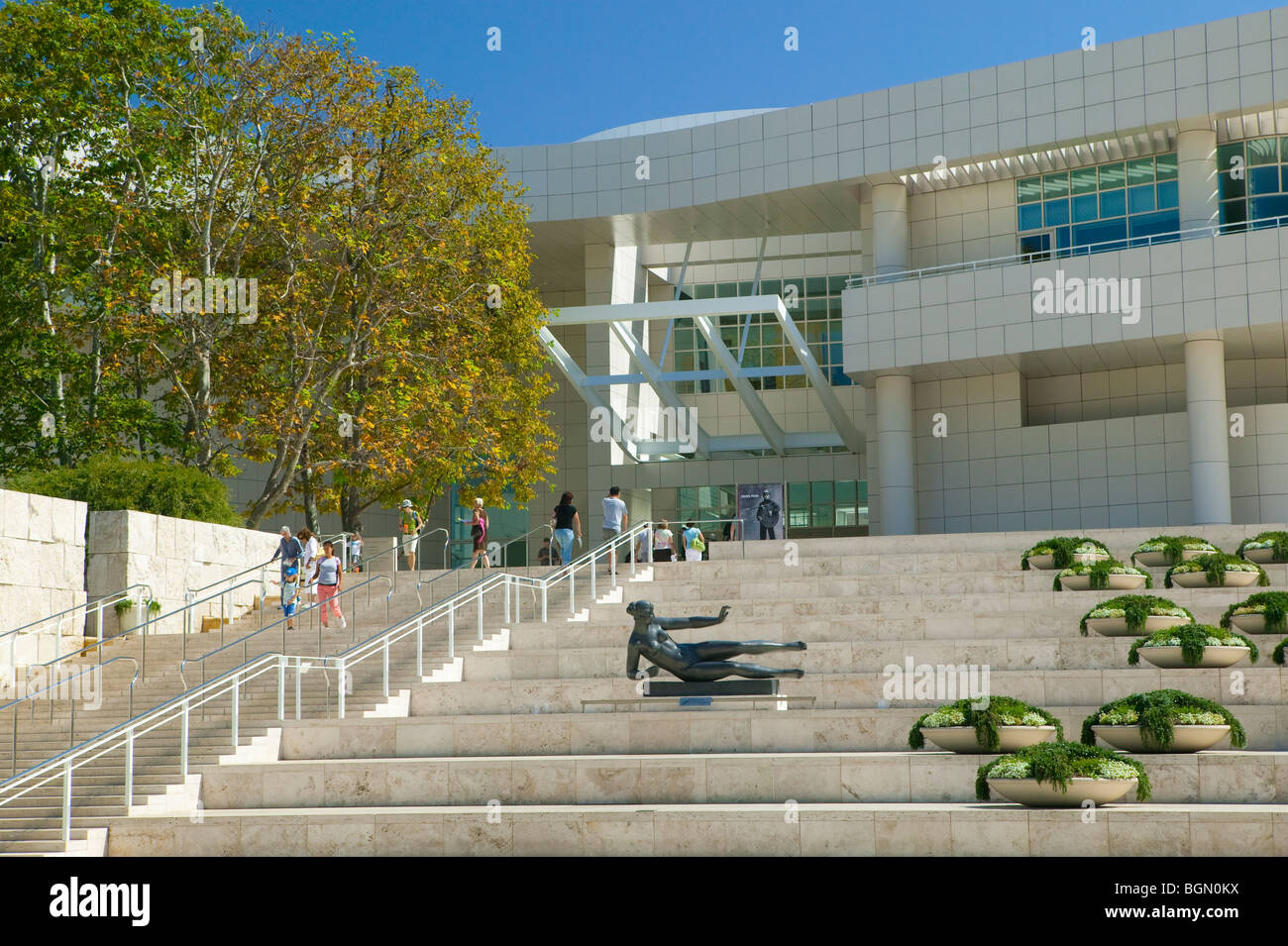Entrance to The J. Paul Getty Museum Stock Photo