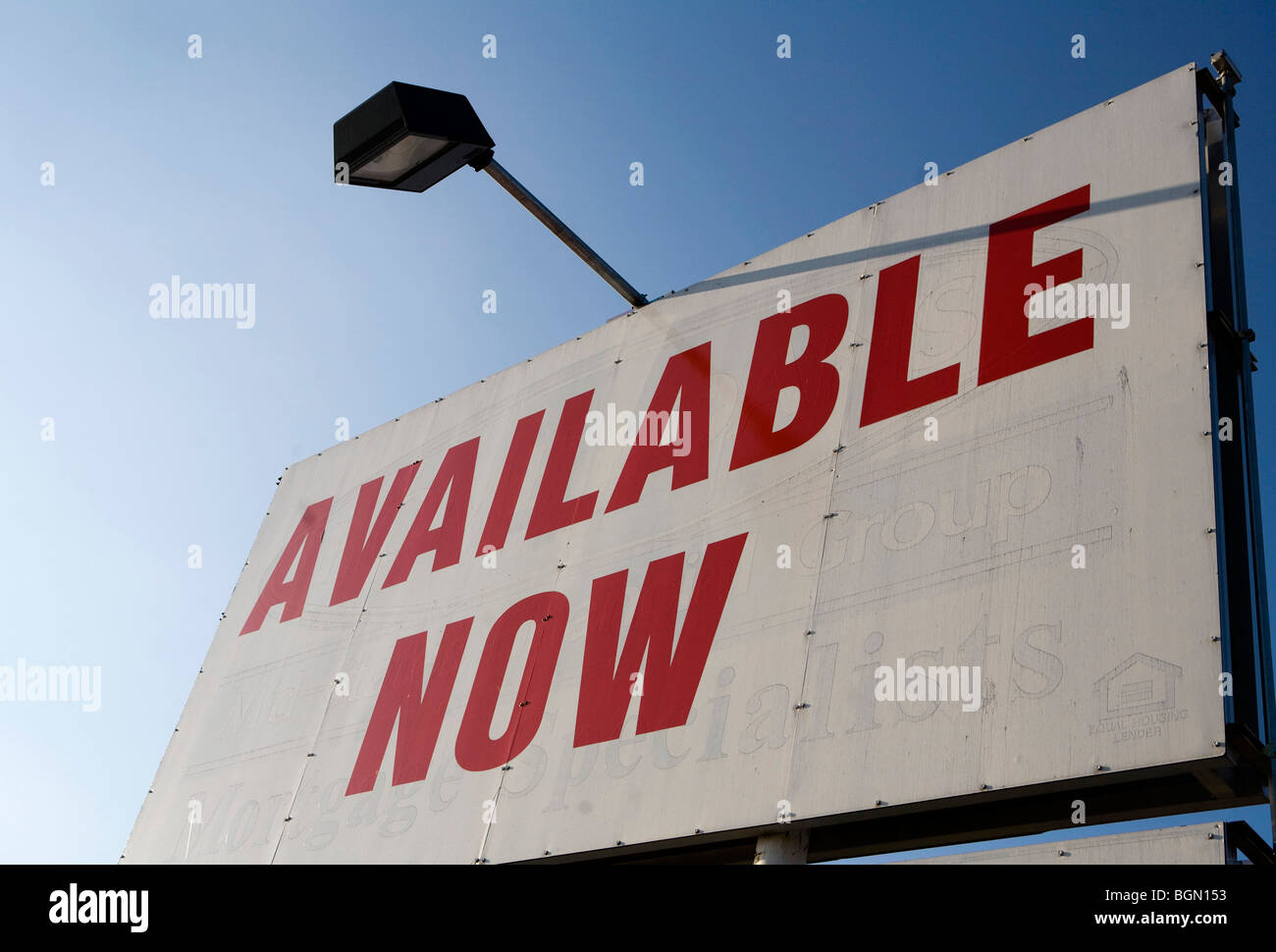 Signage advertising retail space for rent or lease.  Stock Photo