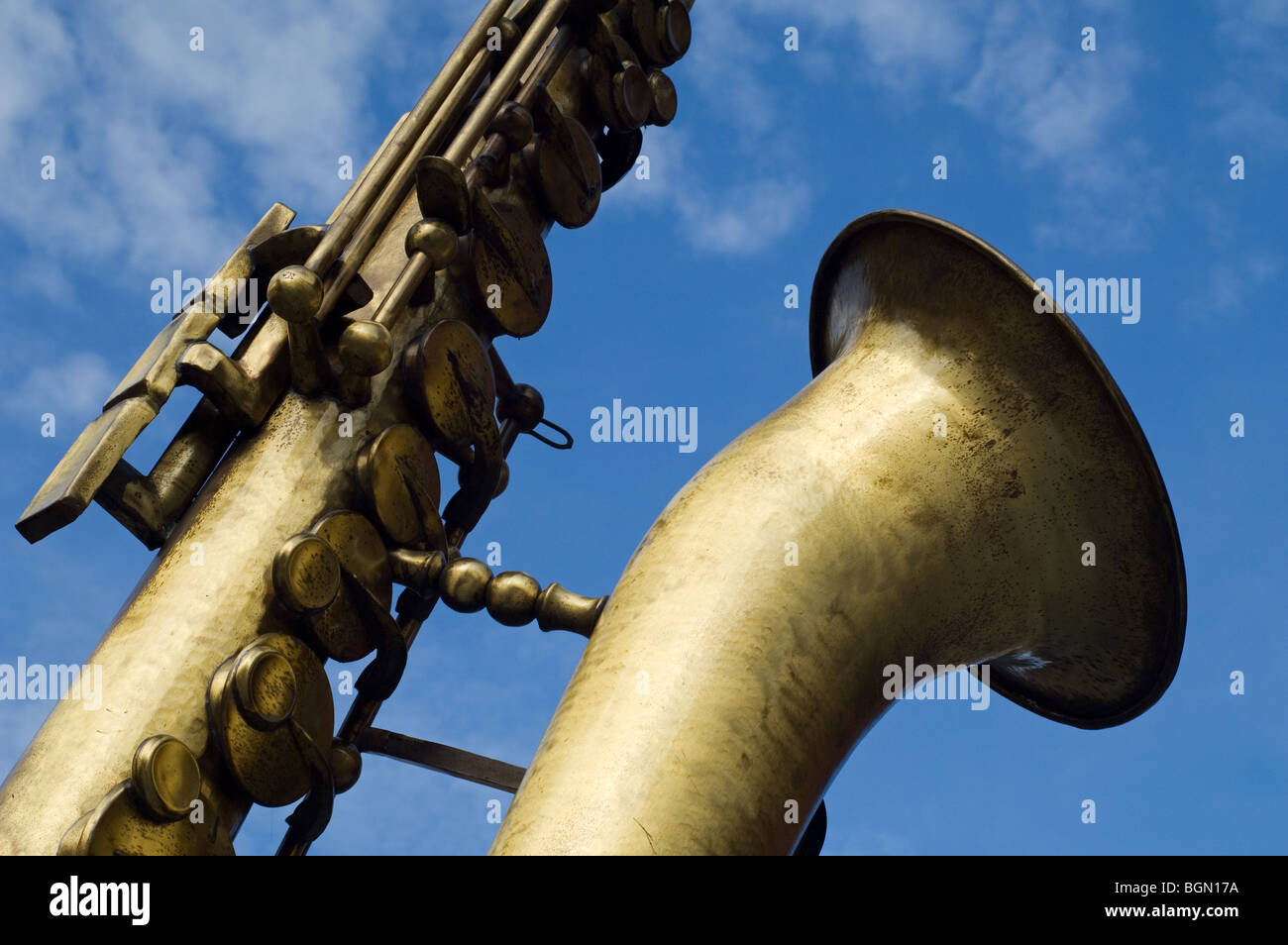 Fountain with saxophone at Dinant, Belgium Stock Photo - Alamy