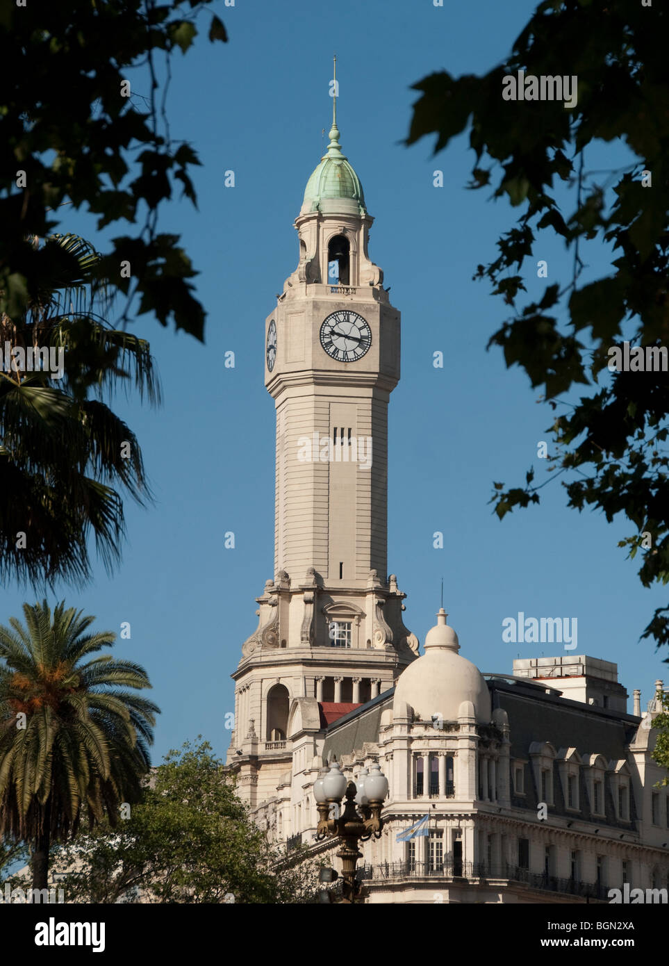 The neoclassical City Legislature Building and Clock Tower in the Montserrat district of Buenos Aires, Argentina Stock Photo