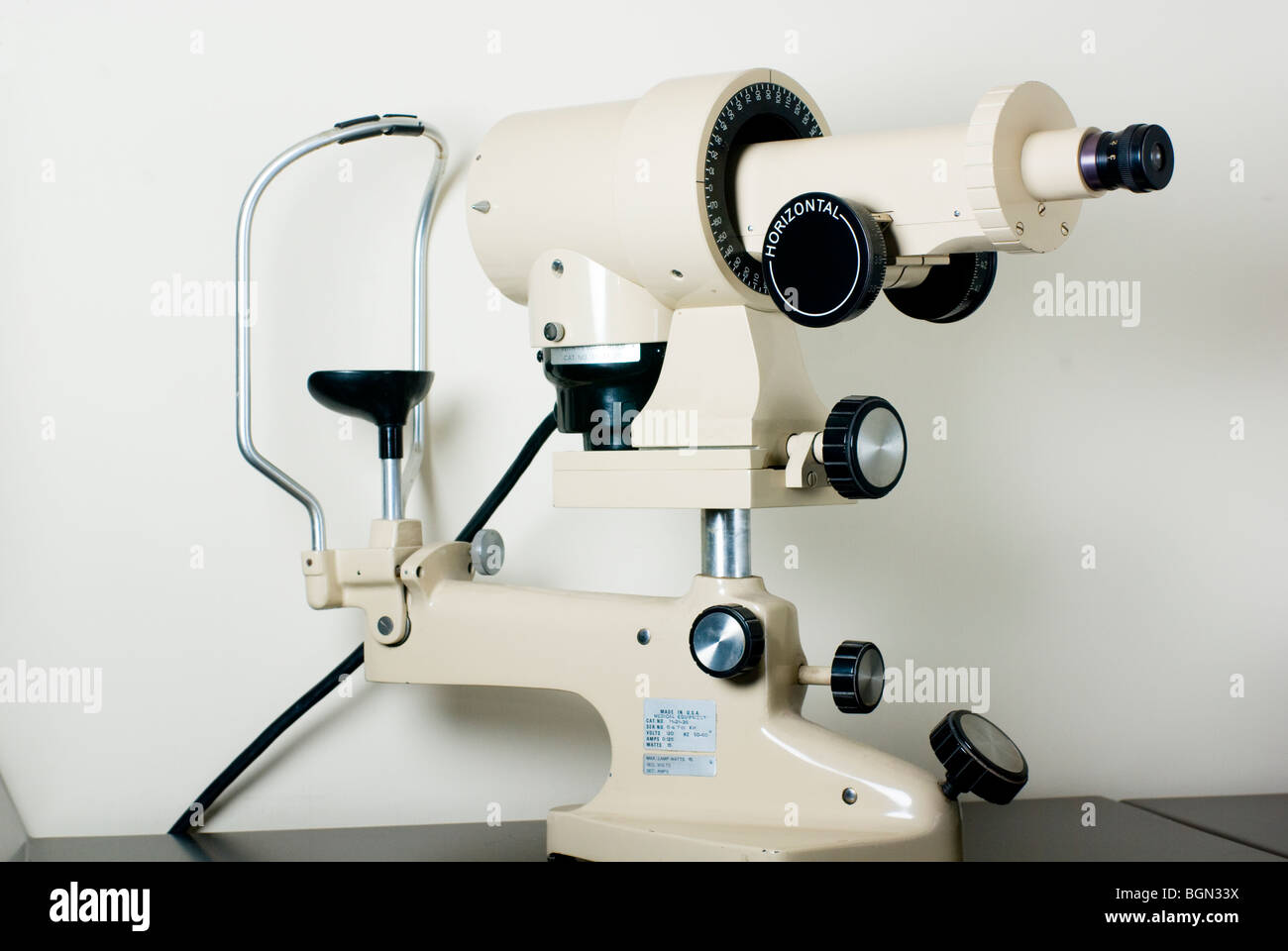 Keratometer instrument for obtaining accurate measurements of corneal Stock Photo