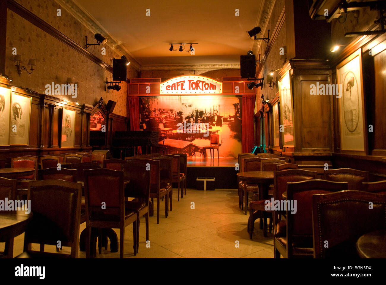 Interior of Cafe Tortoni in Buenos Aires, Argentina Stock Photo