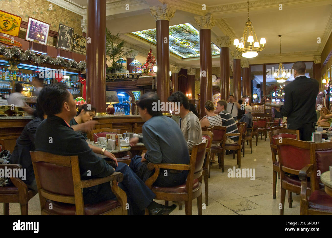 People dining in Cafe Tortoni in Buenos Aires, Argentina Stock Photo
