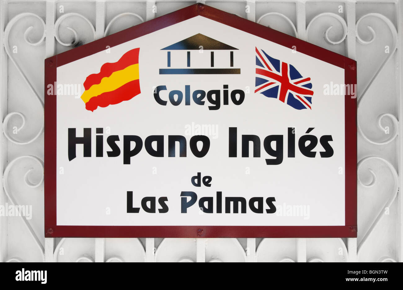 Spanish/English school in Las Palmas on Gran Canaria in the Canary Islands Stock Photo