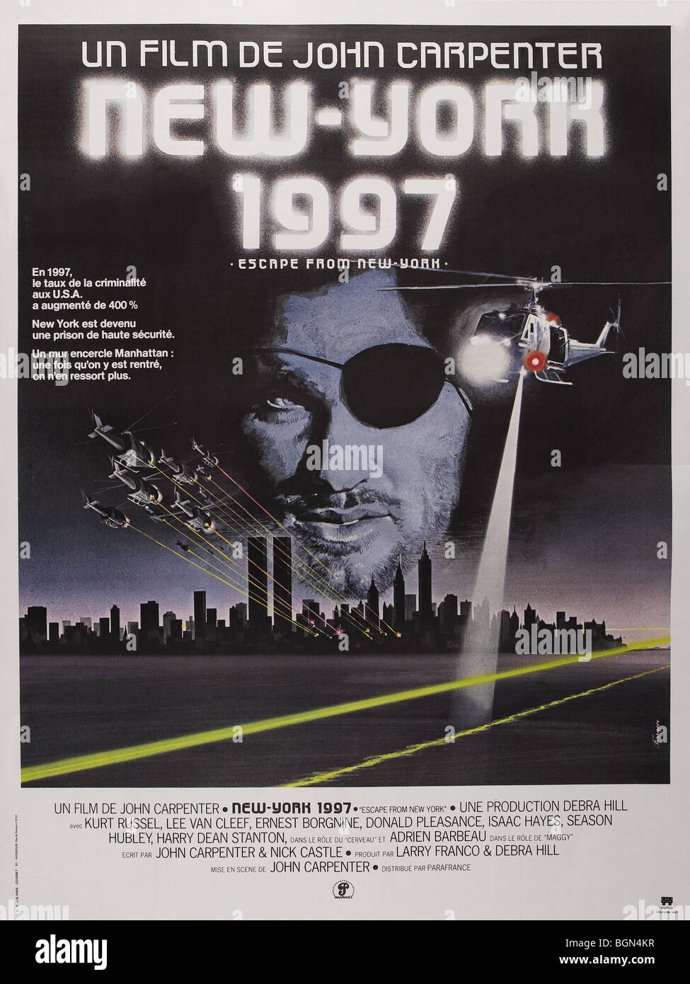 Escape from New York Year : 1981 Director : John Carpenter Kurt Russell Movie poster (Fr) Stock Photo