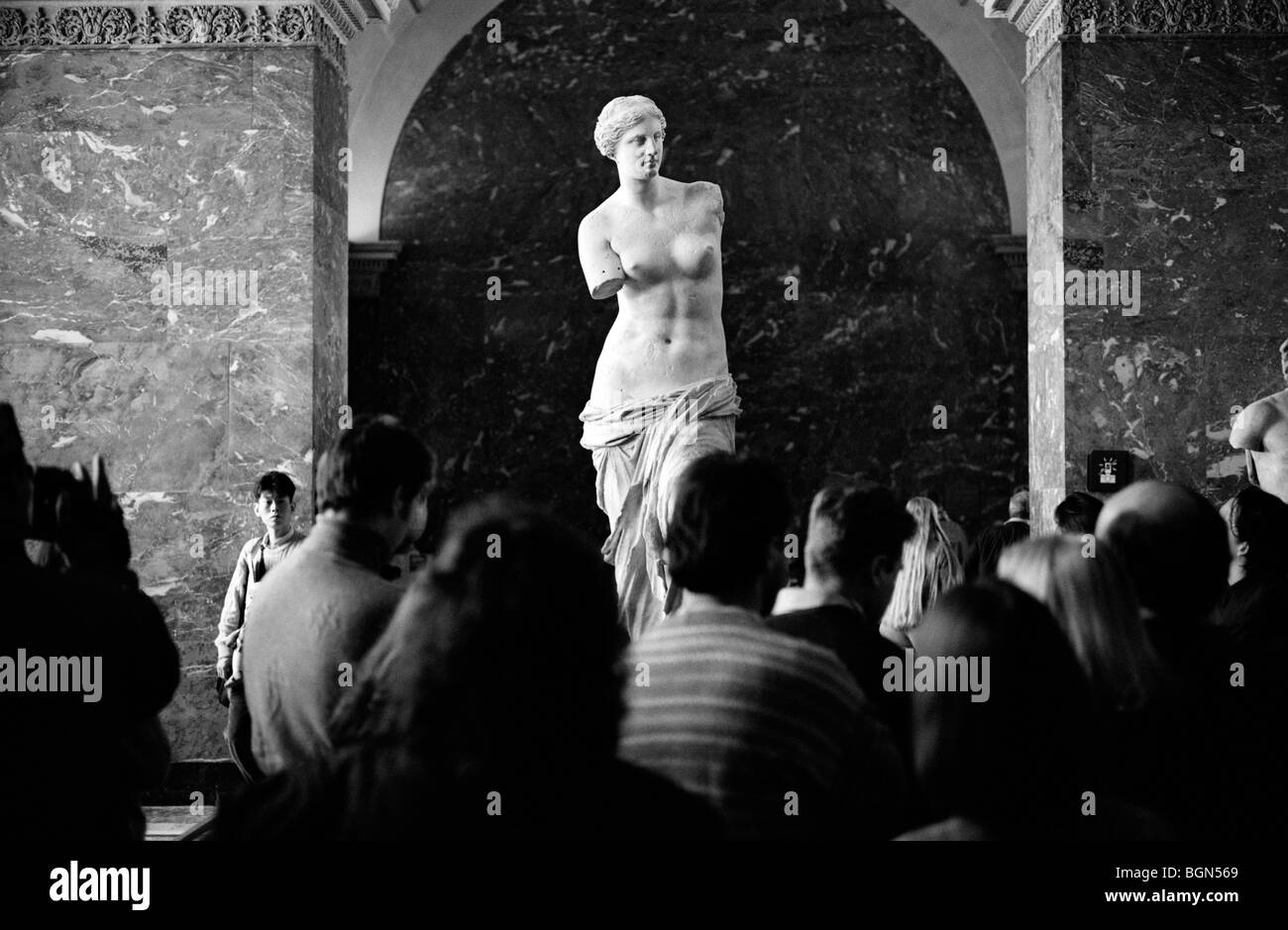 Ancient Greek statue Venus de Milo one of the most famous ancient Greek sculptures on display in the Louvre museum in Paris Stock Photo