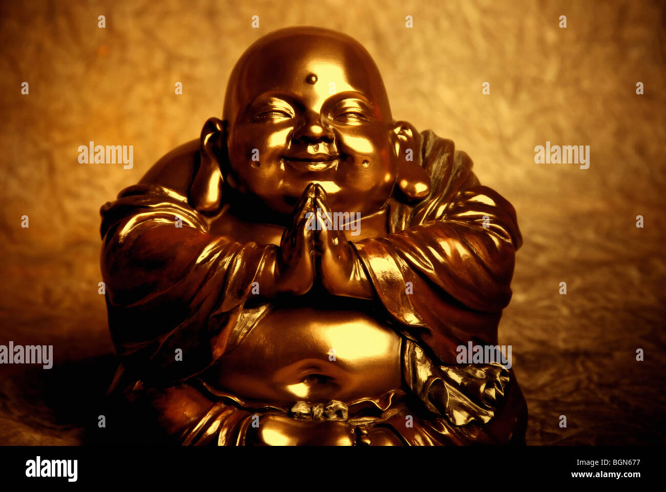 fat Buddha or Budai praying Stock Photo Alamy