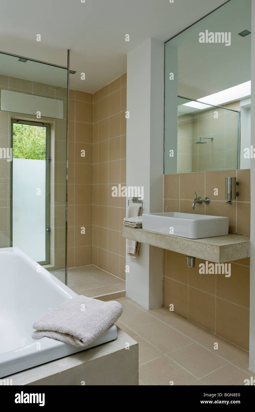 Ground floor bathroom with Philippe Starck sanitary ware Stock Photo