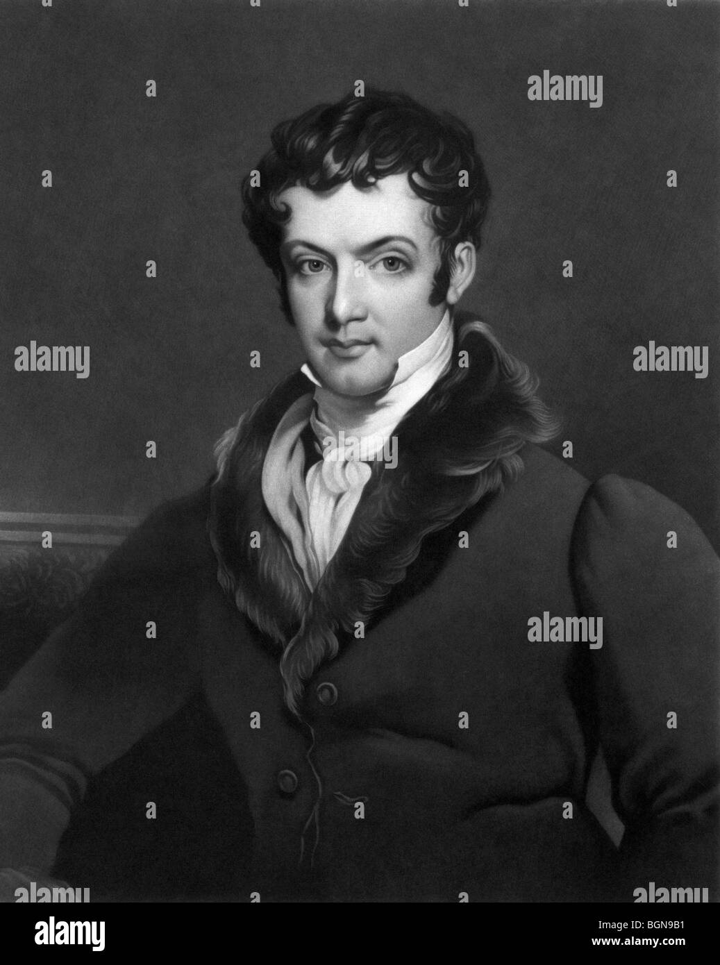 Portrait c1896 of American writer Washington Irving (1783 - 1859) - author of Rip Van Winkle and The Legend of Sleepy Hollow. Stock Photo