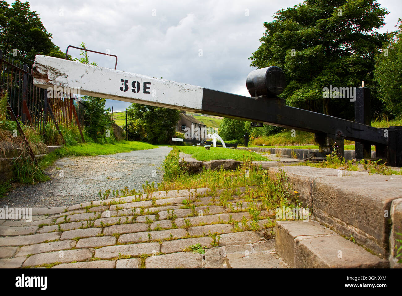 A lock on the Huddersfield narrow canal Slaithwaite West Yorkshire England UK Stock Photo
