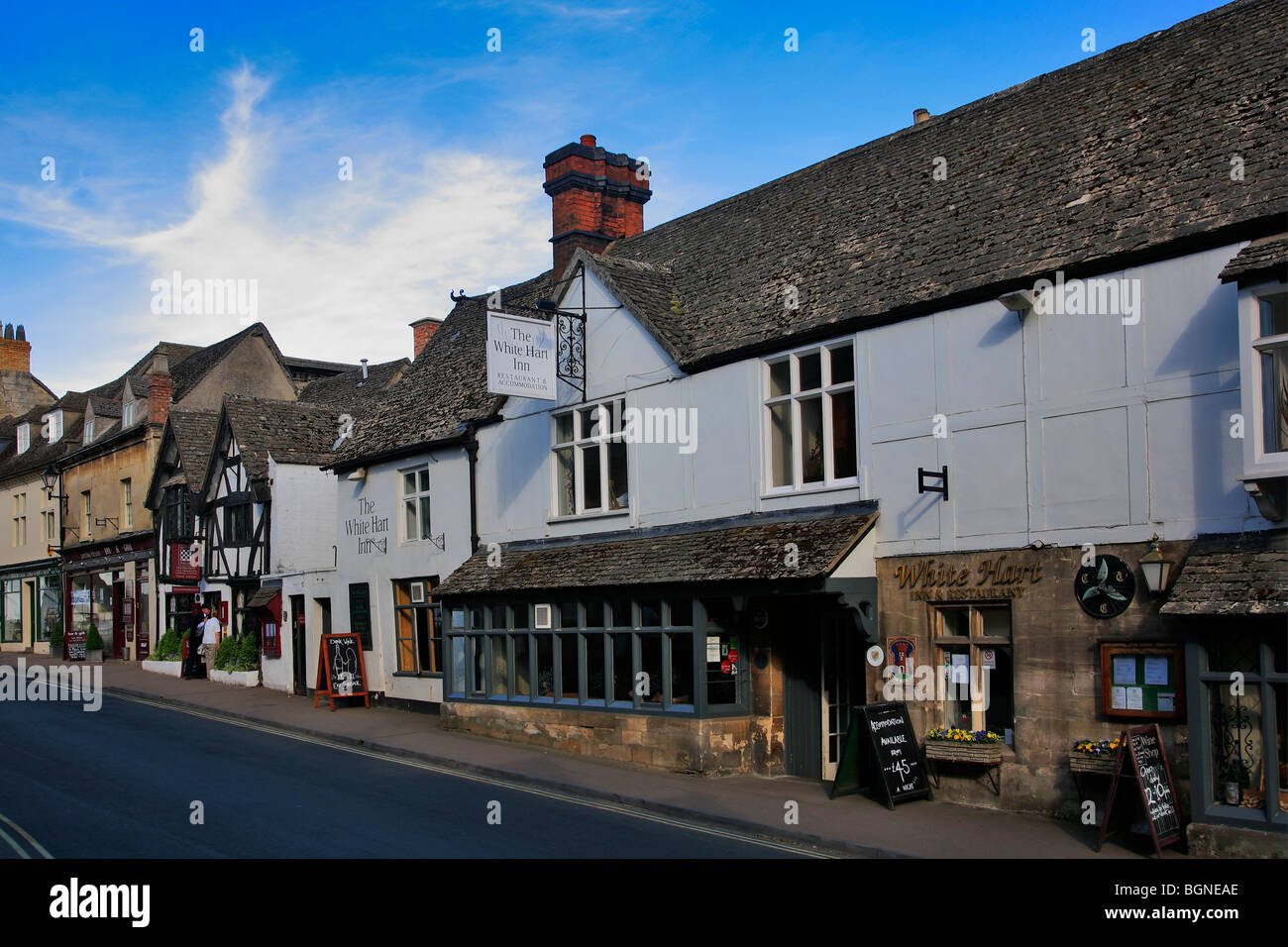 Shops village Gloucestershire Cotswolds England UK Stock