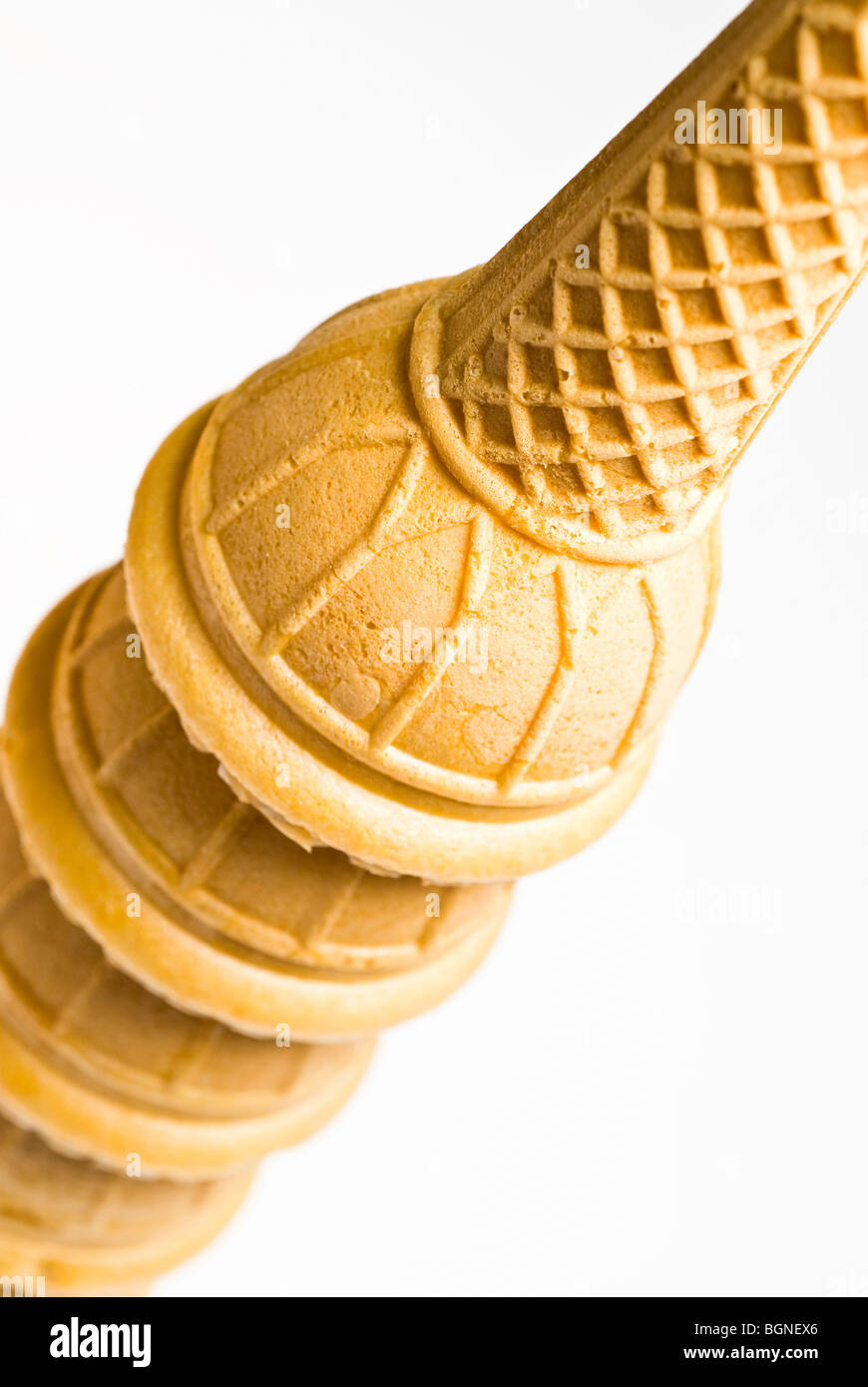 ice cream cone stacked Stock Photo