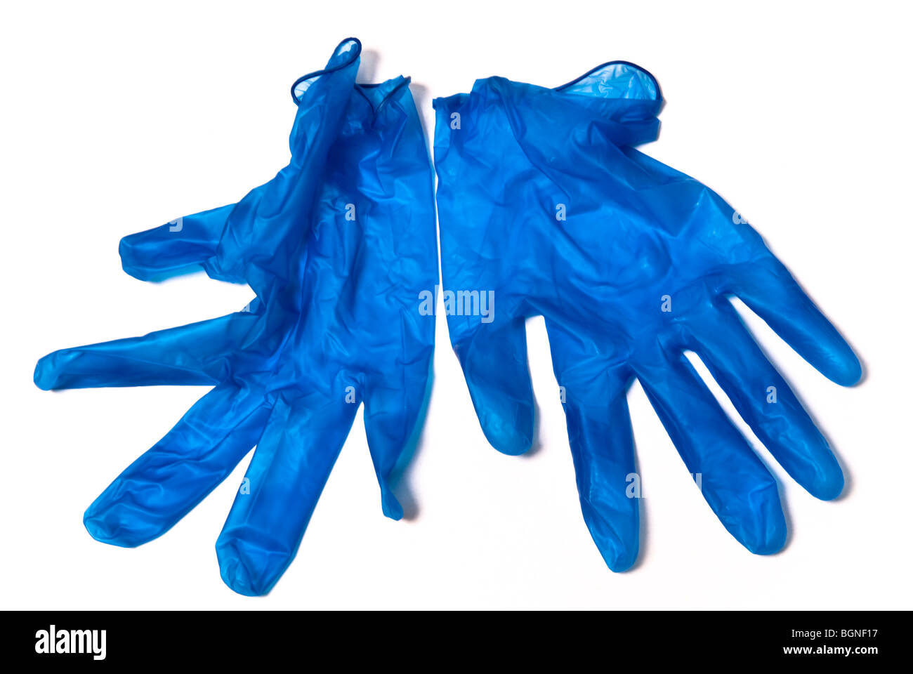 blue rubber gloves Stock Photo Alamy