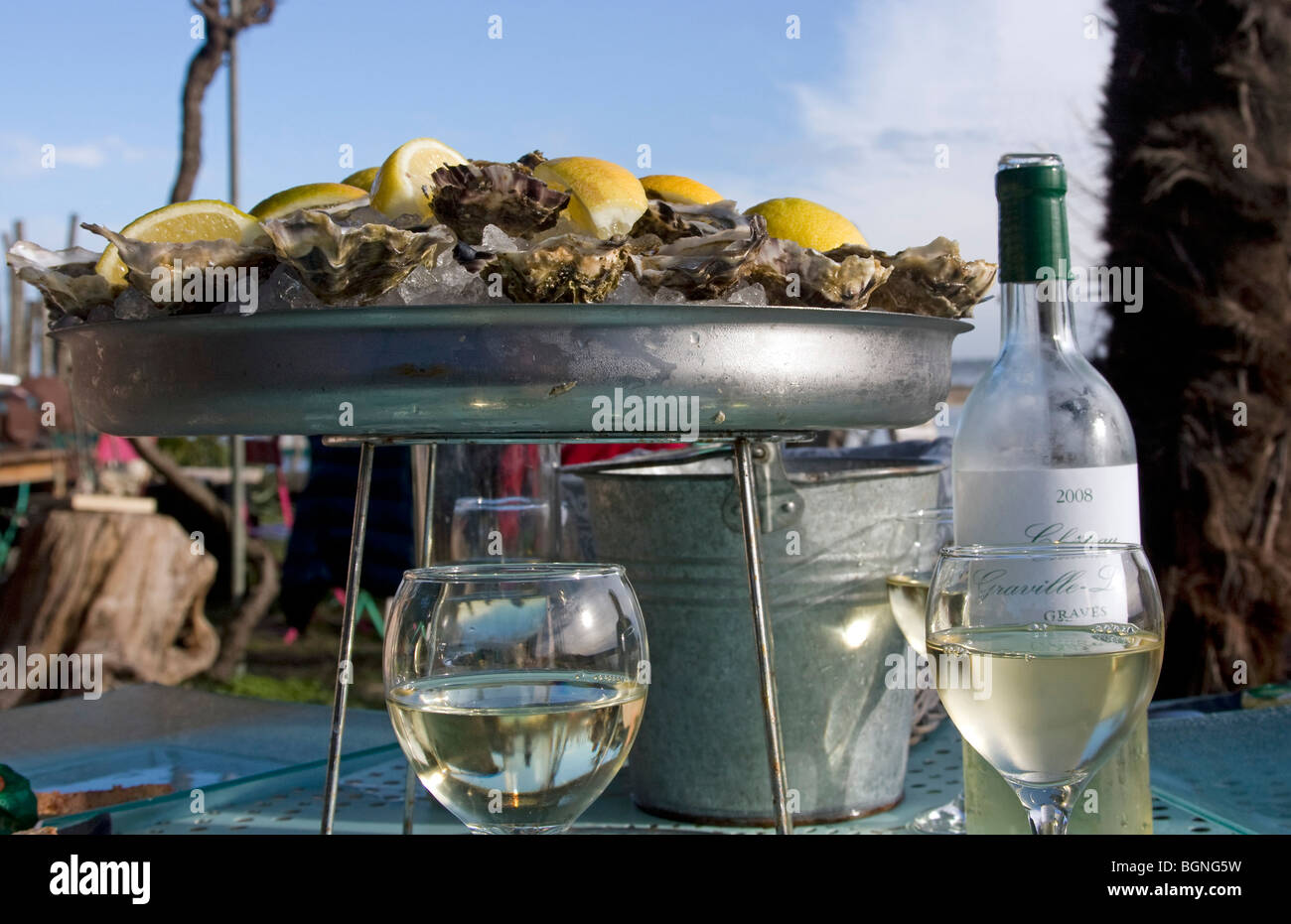 A dish of prepared oysters Stock Photo