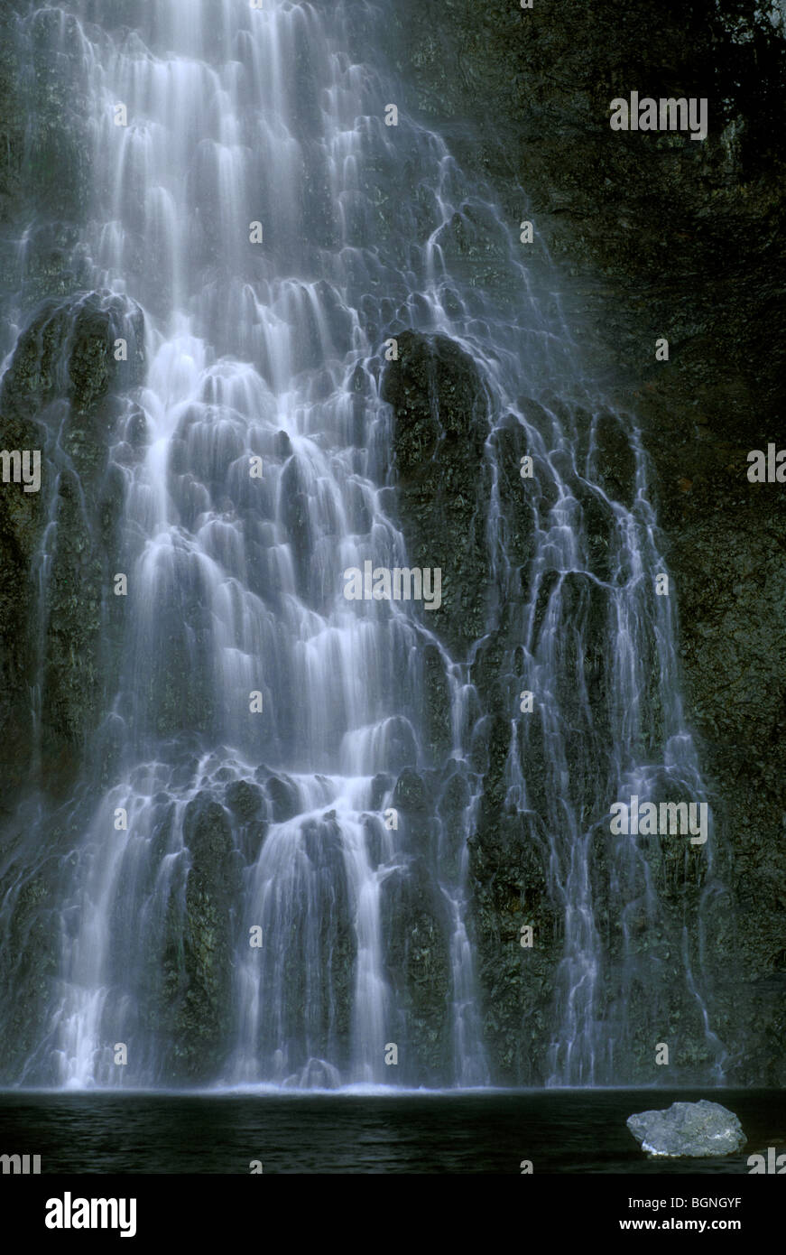 The Fairy Falls in the Yellowstone NP, Wyoming, USA Stock Photo