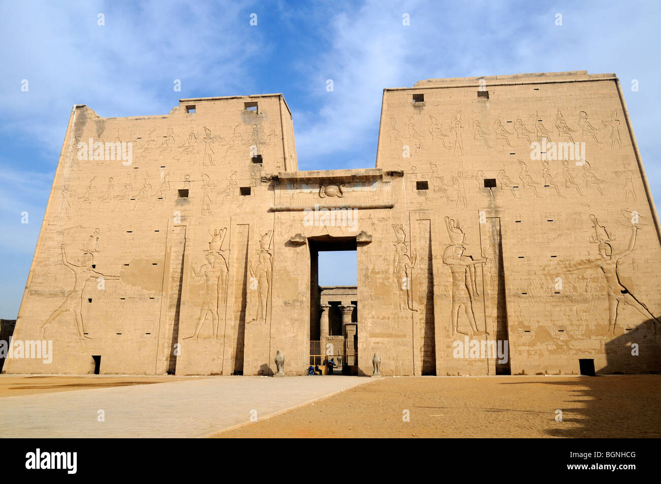 The Temple of Horus at Edfu in Egypt, one of the best preserved Temples ...