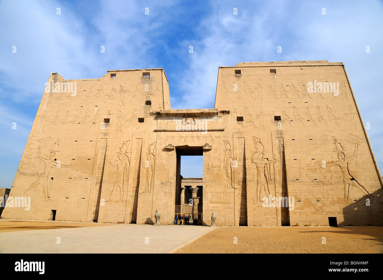 The Temple of Horus at Edfu in Egypt, one of the best preserved Temples ...