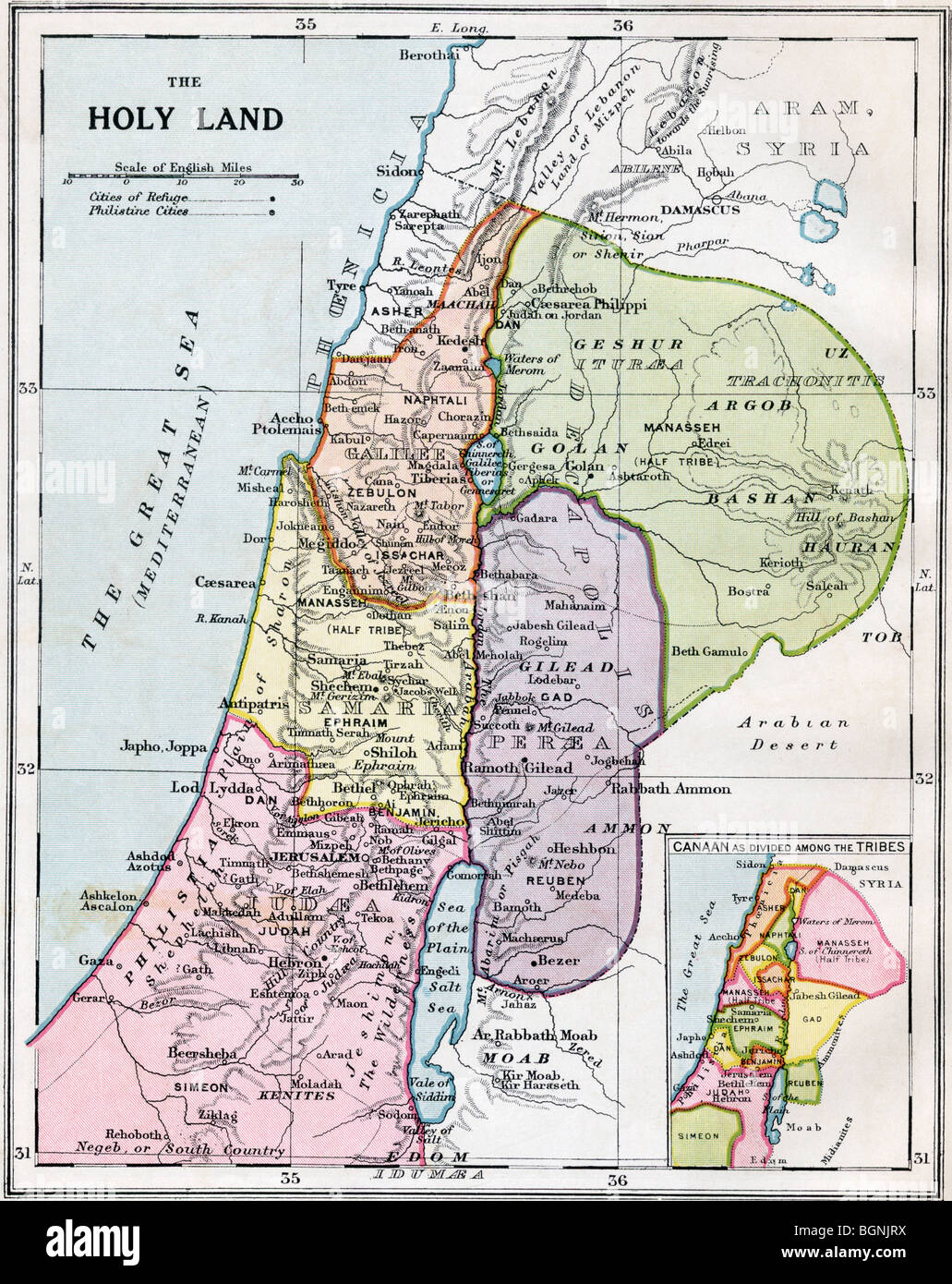 Biblical Map Of Holy Land