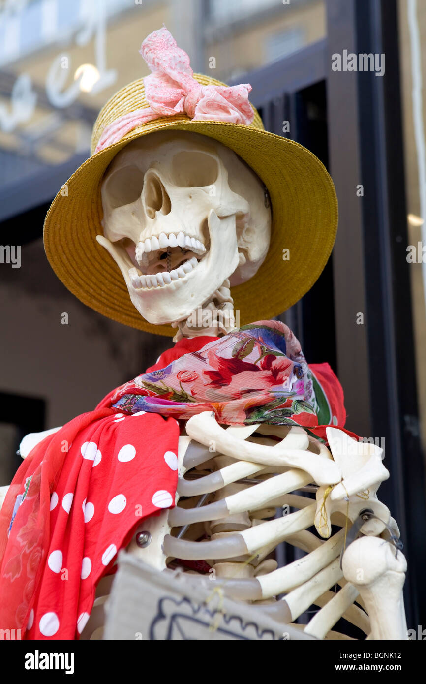 skeleton dressed in a winter hat "Christmas Skeleton Wearing Santa's Hat" Poster for Sale by CreepyCornerArt