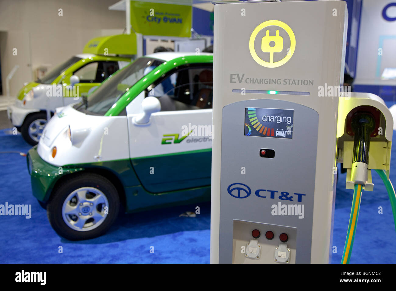 A battery charging station for the Koreanmade CT&T plugin electric