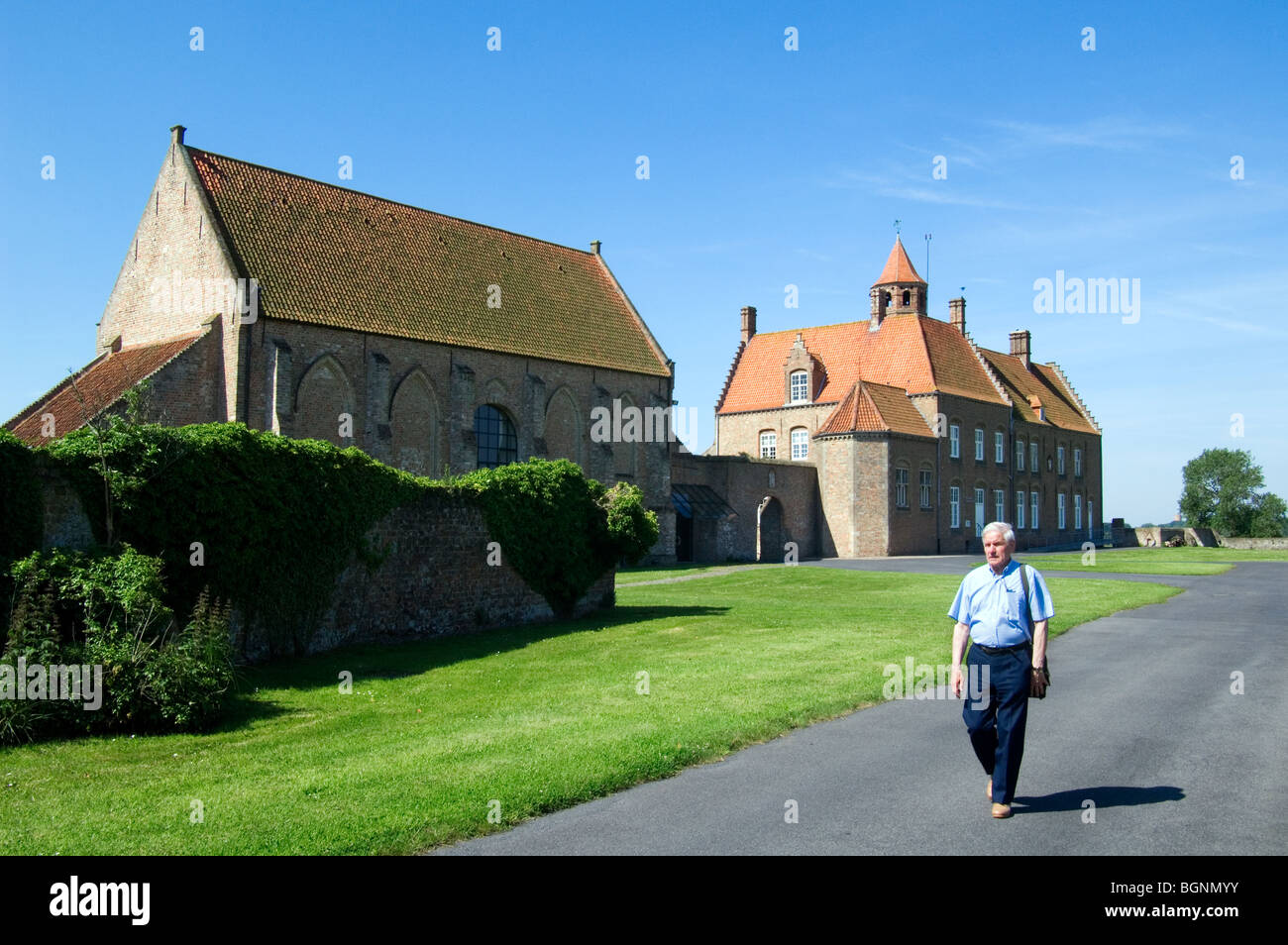 Abbey farm Ten Bogaerde, Koksijde, West Flanders, Belgium Stock Photo