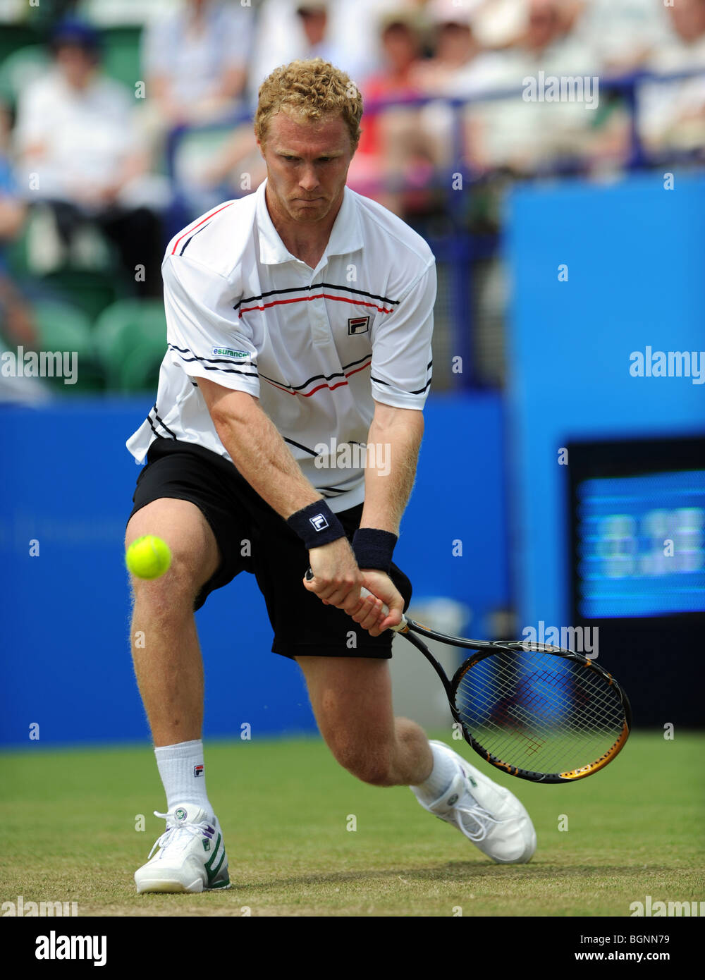 Dmitry Tursunov in action at the Aegon International 2009 Tennis Championships at Devonshire Park Eastbourne Stock Photo