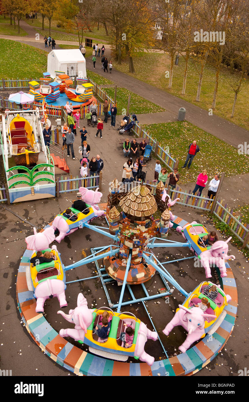 The Flying Elephants ride at Pleasurewood Hills Theme Leisure Park at