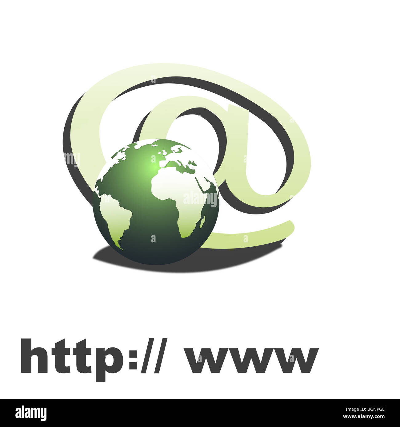 internet symbol with globe, http Stock Photo