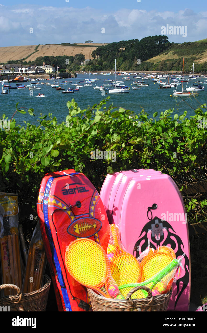 Surf boards, bats and balls and views of over the River Dart