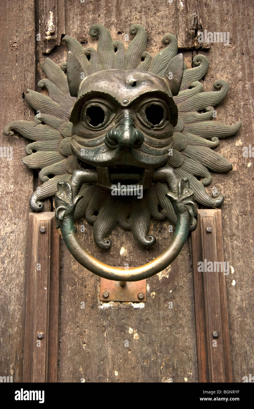 Sanctuary Knocker on the front door of Durham Cathedral, England Stock ...