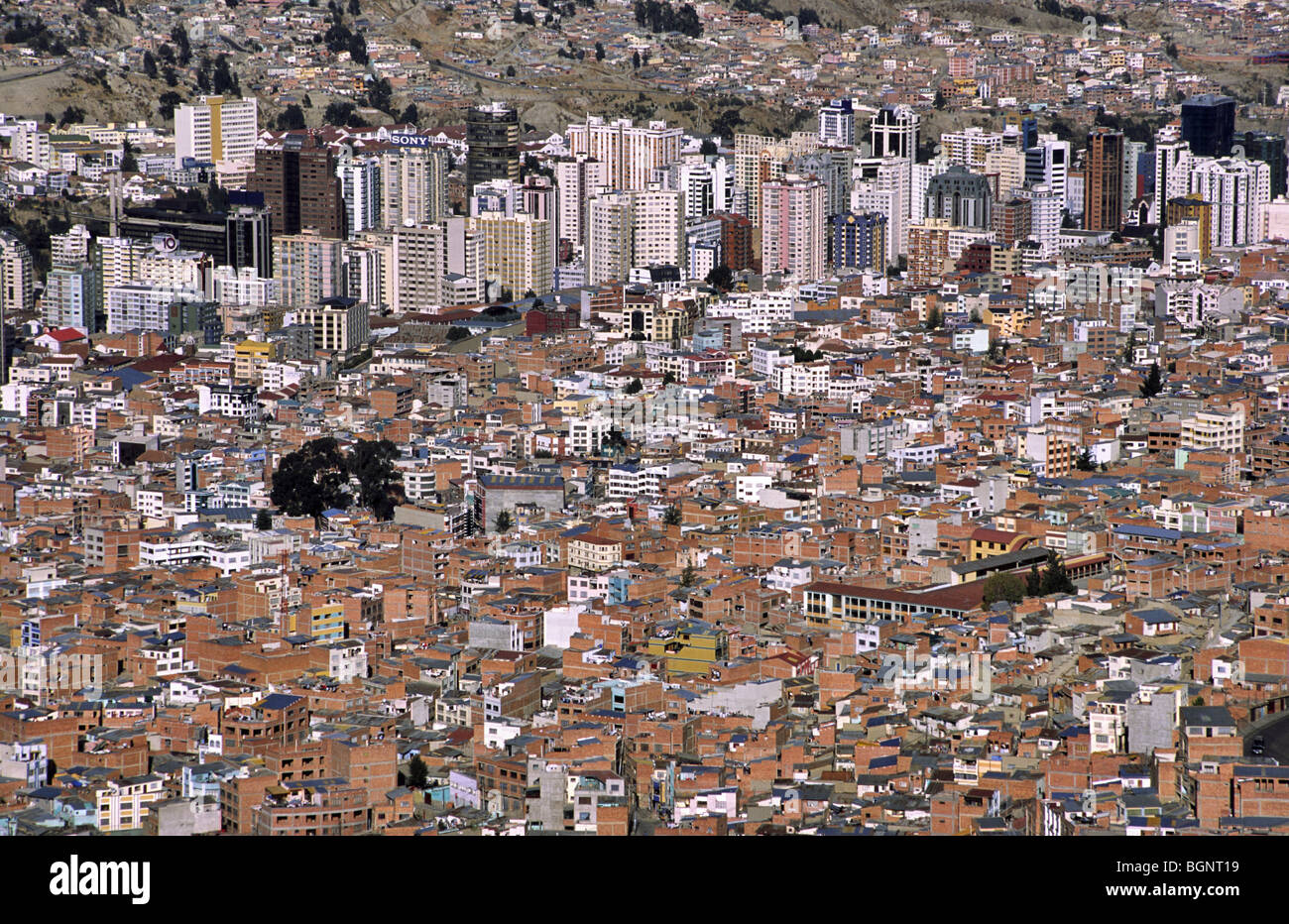 Down town La Paz, capital of Bolivia Stock Photo