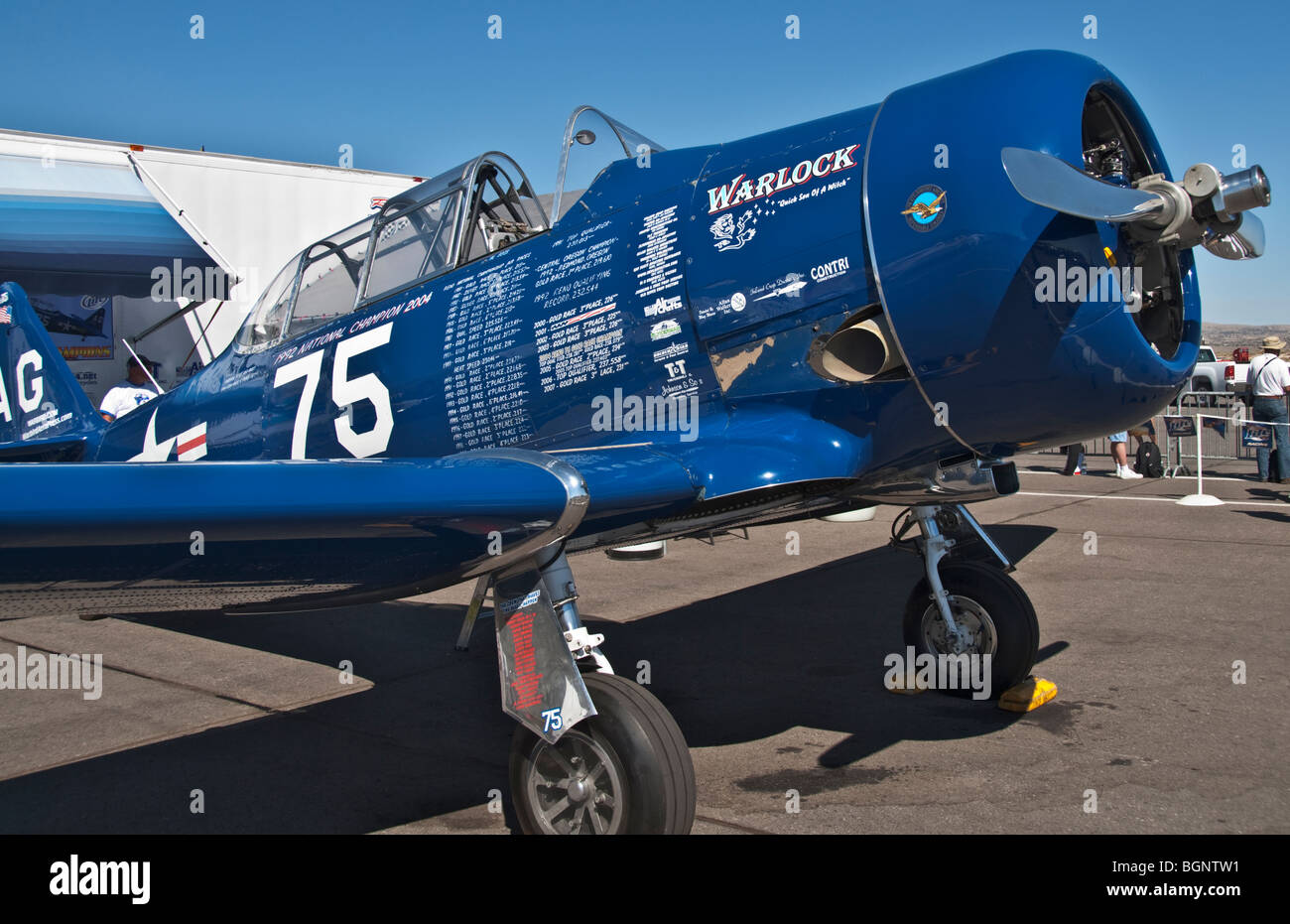 Nevada Reno Air Races AT-6 race airplane in pits Stock Photo