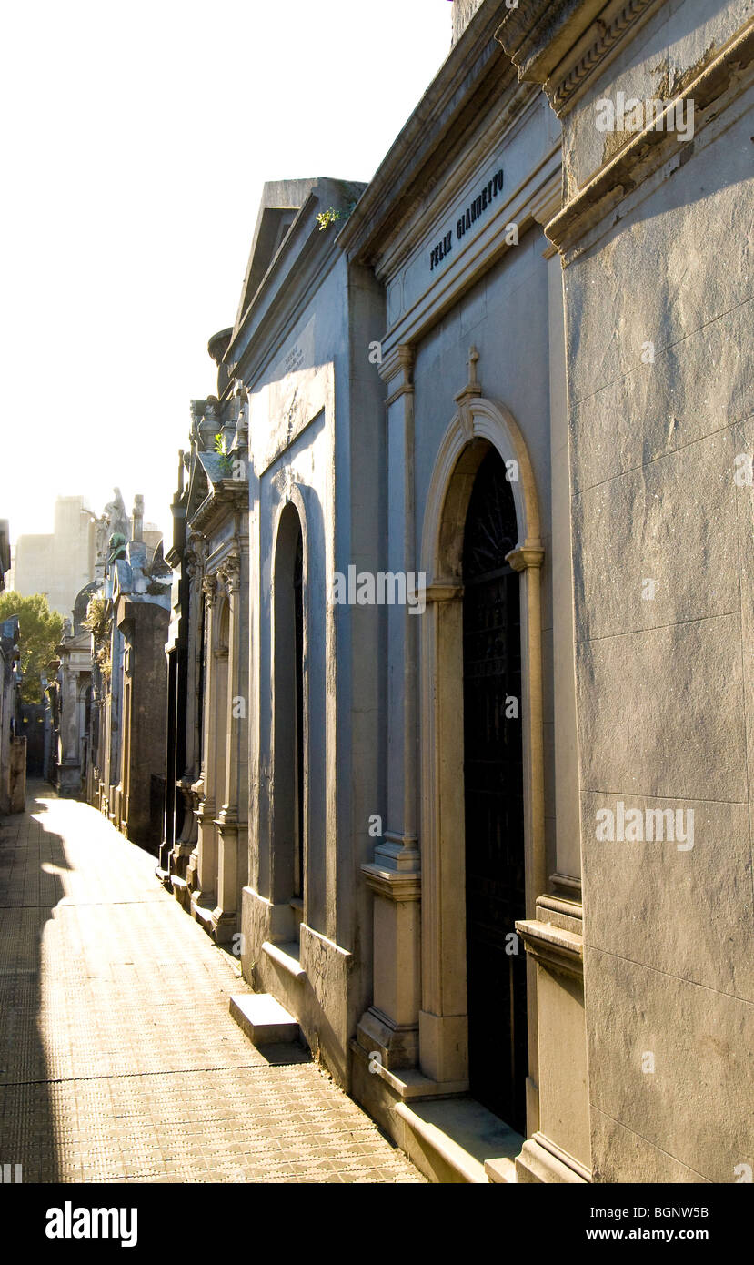 Mausoleums in Recoleta Cemetery, Buenos Aires, Argentina Stock Photo