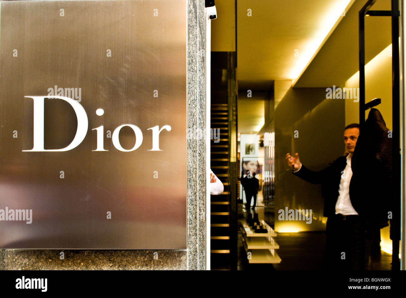 Dior, Via Montenapoleone, Montenapoleone street, Milan, Italy Stock Photo