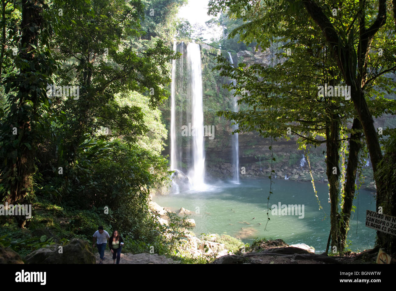 Misol-Ha waterfall in Chiapas Mexico Stock Photo