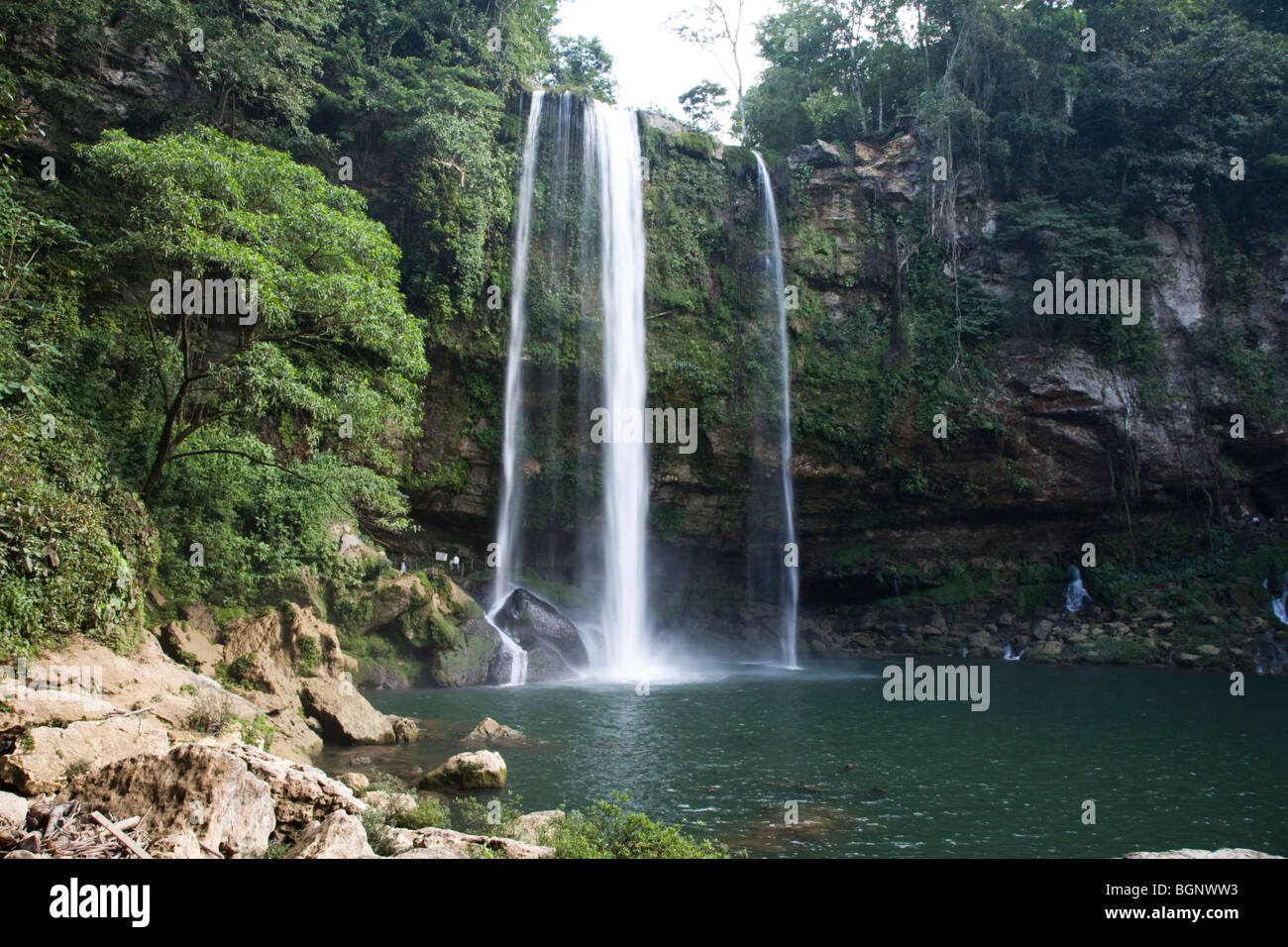 Misol-Ha waterfall in Chiapas Mexico Stock Photo