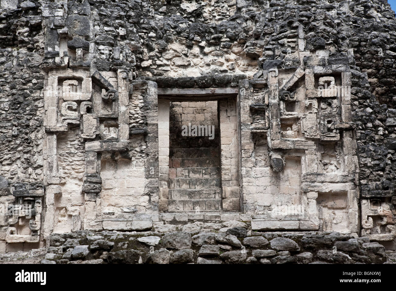 Structure XX. Chicanná Maya Ruins archaeology site, Campeche Mexico. Stock Photo