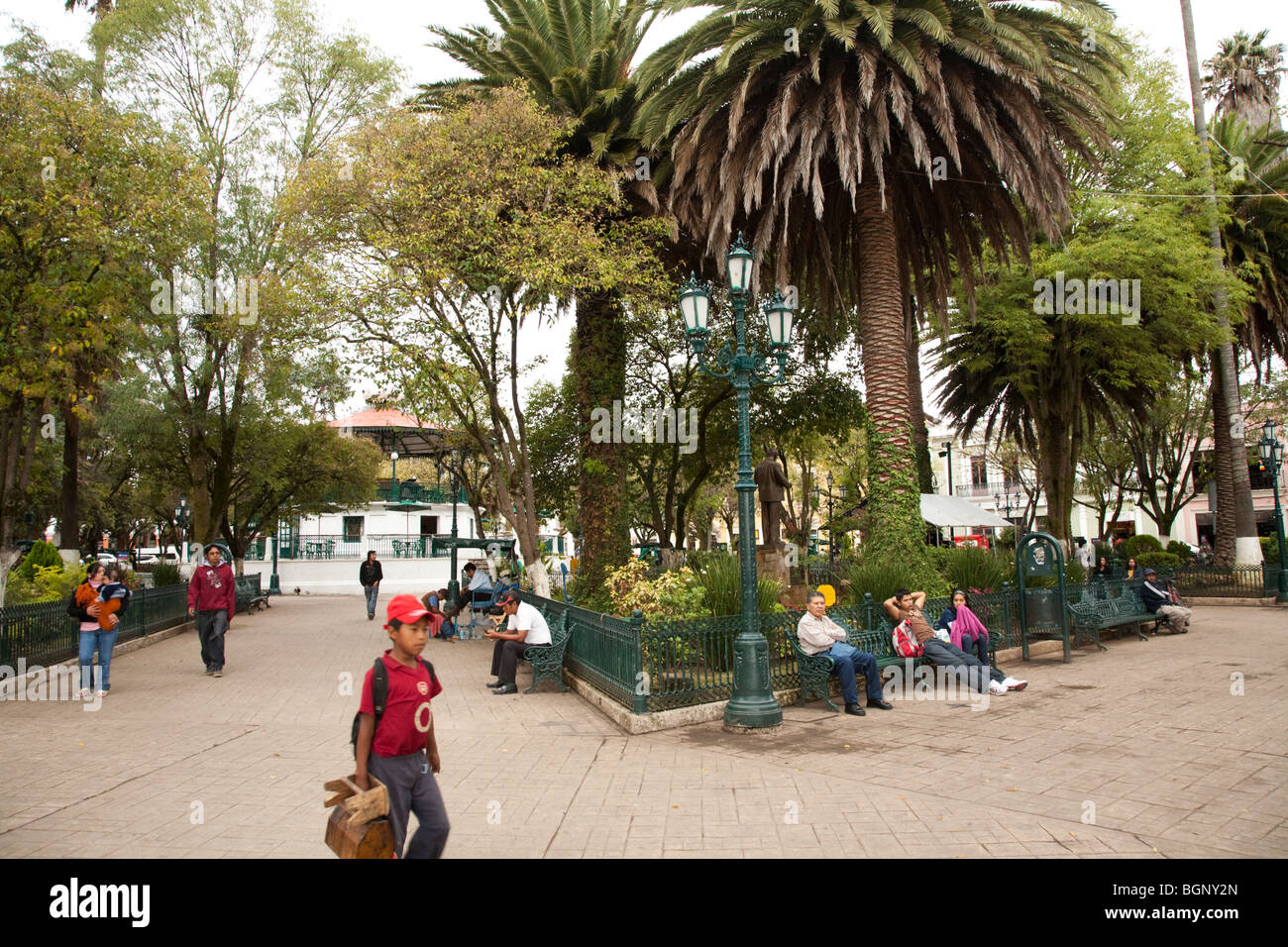 Zócalo, Plaza 31 de Marzo. San Cristóbal de las Casas, Chiapas Mexico. Stock Photo