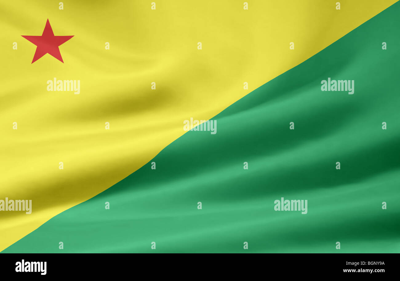 Very large flag of the brazilian state of Acre Stock Photo