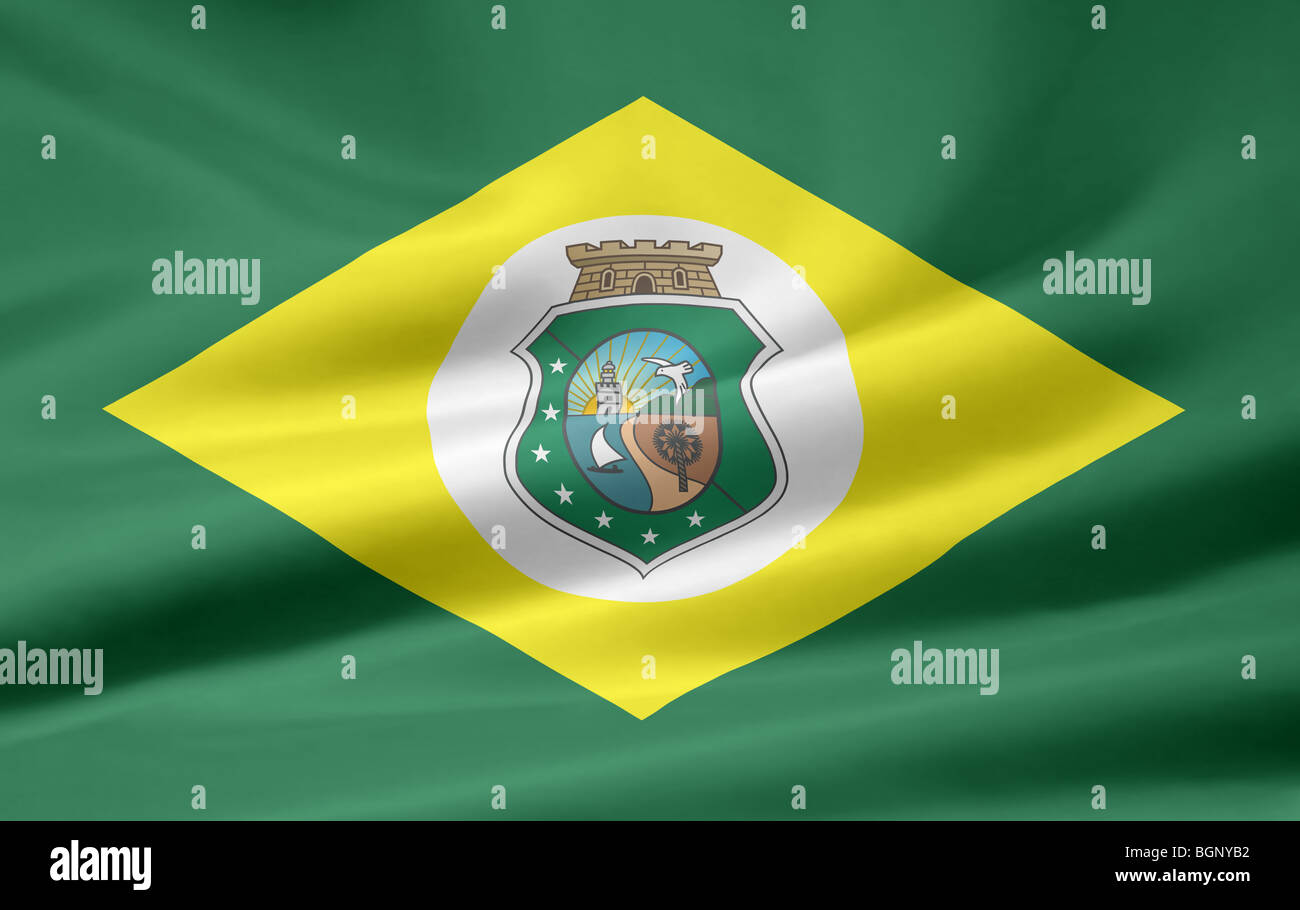 Very large flag of the brazilian state of Ceara Stock Photo