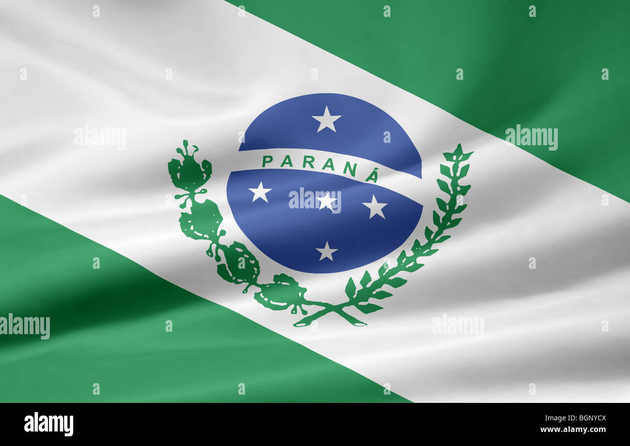 Very large flag of the brazilian state of Parana Stock Photo